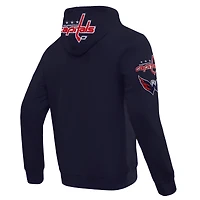 Men's Pro Standard Navy Washington Capitals Classic Chenille Full-Zip Hoodie Jacket