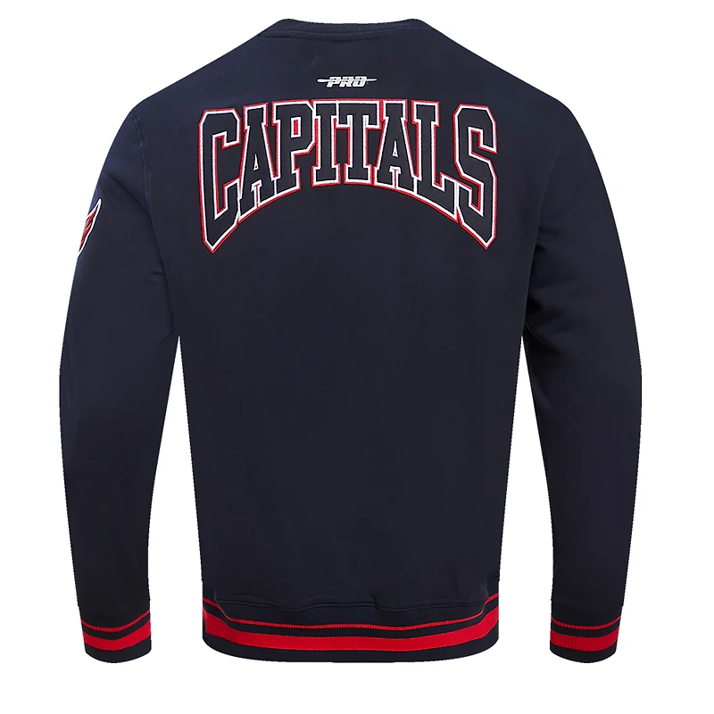 Men's Pro Standard Navy Washington Capitals Crest Emblem Pullover Sweatshirt