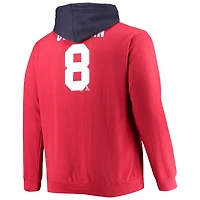 Profil pour hommes Alexander Ovechkin Rouge Washington Capitals Big & Tall Colorblock Full-Zip Sweat à capuche