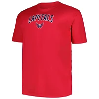 T-shirt profil rouge pour hommes des Capitals de Washington Big & Tall Arch Over Logo