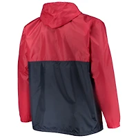 Men's Red Washington Capitals Big & Tall Anorak Half-Zip Pullover Hoodie