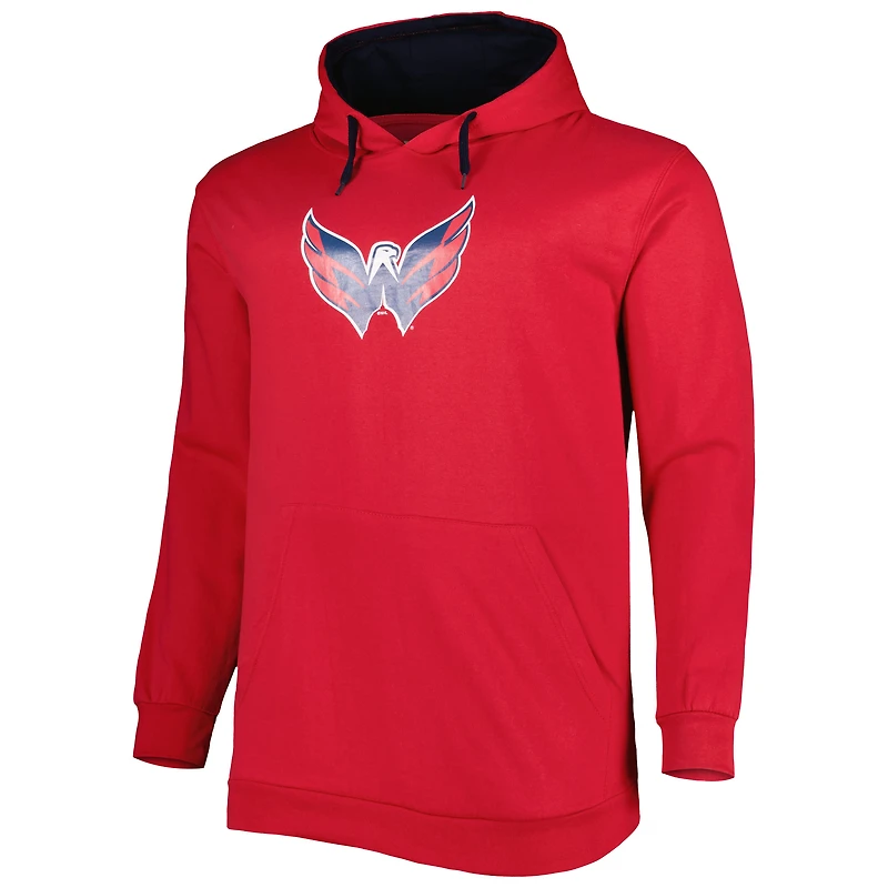 Chandail à capuchon en molleton rouge Washington Capitals Big & Tall pour homme