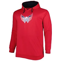 Chandail à capuchon en molleton rouge Washington Capitals Big & Tall pour homme