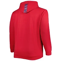 Chandail à capuchon en molleton rouge Washington Capitals Big & Tall pour homme