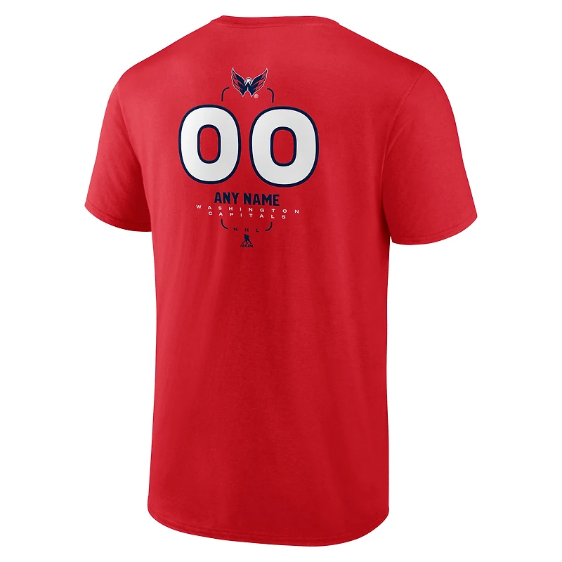 T-shirt de milieu terrain personnalisé rouge des Washington Capitals pour homme