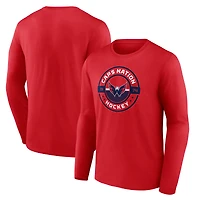 Men's  Red Washington Capitals Native Long Sleeve T-Shirt