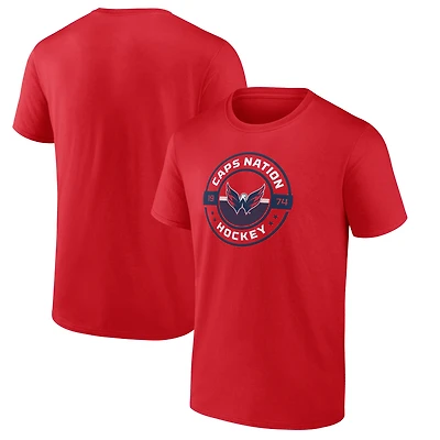 T-shirt rouge pour homme, motif natif des Capitals de Washington