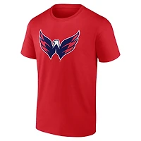 T-shirt rouge pour homme avec logo des Capitals de Washington