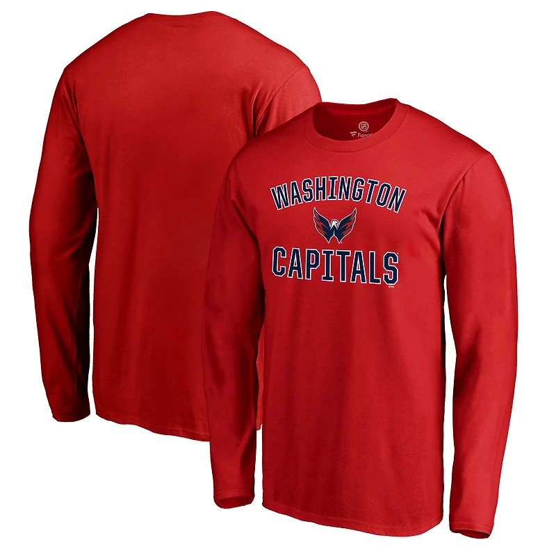 T-shirt rouge à manches longues Victory Arch des Capitals de Washington pour homme