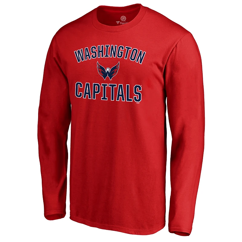 T-shirt rouge à manches longues Victory Arch des Capitals de Washington pour homme