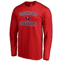 T-shirt rouge à manches longues Victory Arch des Capitals de Washington pour homme