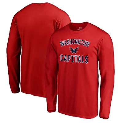 T-shirt rouge à manches longues Victory Arch des Capitals de Washington pour homme