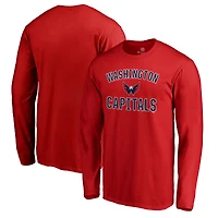 T-shirt rouge à manches longues Victory Arch des Capitals de Washington pour homme