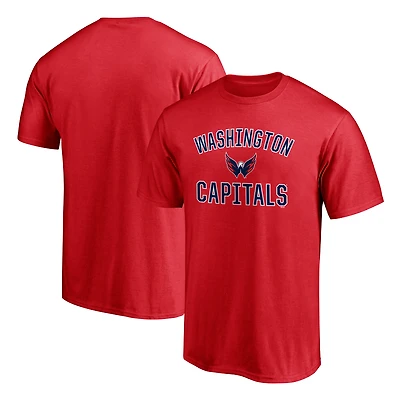 T-shirt rouge pour homme avec arche de la victoire des Capitals Washington