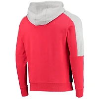 Chandail à capuchon avec fermeture éclair et blocs de couleurs des éliminatoires Capitals Washington pour homme, rouge Starter/bleu marine