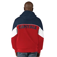 Sweat à capuche zippé pour homme, rouge/bleu marine, des Capitals de Washington