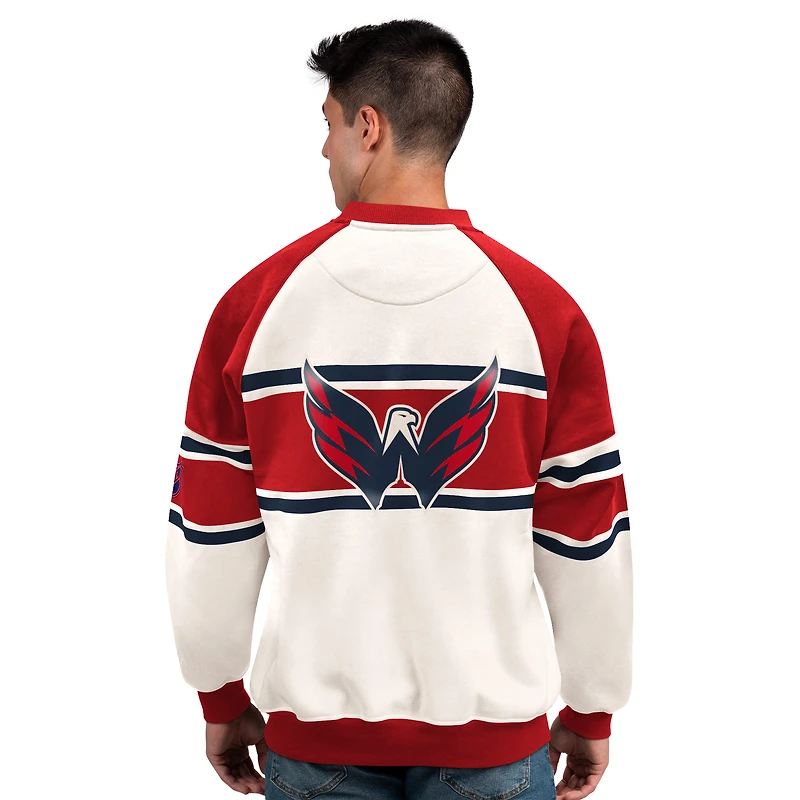 Sweat-shirt à col rond en polaire Starter blanc Washington Capitals Defense pour homme