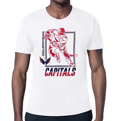 Men's Starter White Washington Capitals Player Grid T-Shirt