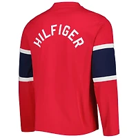 Haut à manches longues lacets Tommy Hilfiger rouge Washington Capitals Walter pour hommes
