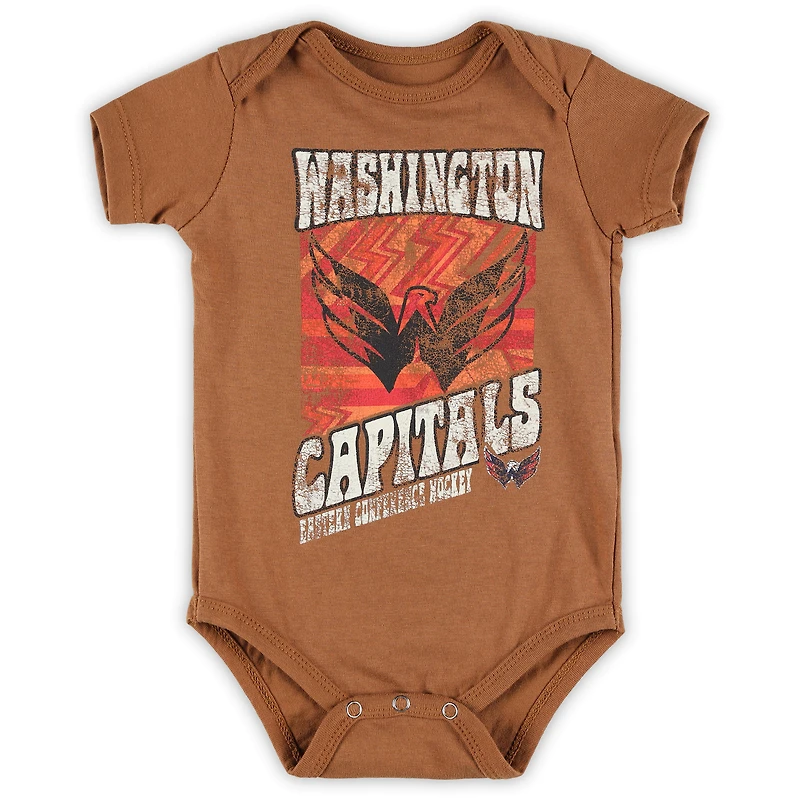 Body marron Washington Capitals pour nouveau-né et bébé, style hip-hop.
