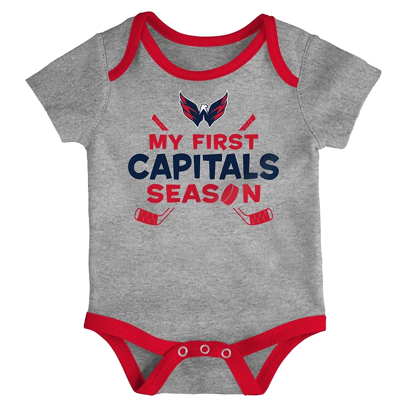 Newborn & Infant Washington Capitals Legend Three-Piece Bodysuit Set