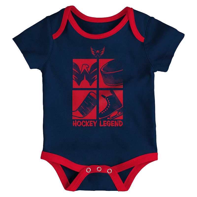 Newborn & Infant Washington Capitals Legend Three-Piece Bodysuit Set