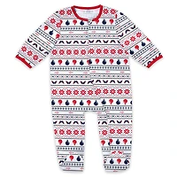 Ensemble de Noël pour nouveau-né WEAR by Erin Andrews avec pyjama et bavoir à fermeture éclair imprimé intégral des Washington Capitals