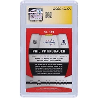 Carte de recrue Panini 2013-14 entièrement certifiée et autographiée par Philipp Grubauer des Washington Capitals #198 CGC Fanatics Witnessed Authenticated 9/10