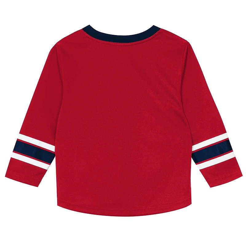 Preschool Outerstuff Red/Navy Washington Capitals Denting the Net Long Sleeve T-Shirt and Pants Set