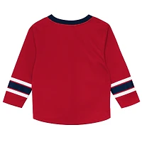Preschool Outerstuff Red/Navy Washington Capitals Denting the Net Long Sleeve T-Shirt and Pants Set