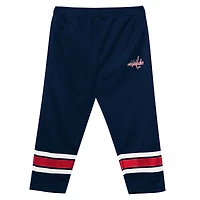 Ensemble t-shirt à manches longues et pantalon Outerstuff rouge/bleu marine Washington Capitals Denting the Net