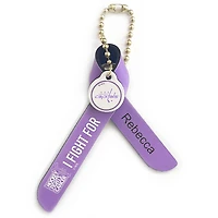 Porte-clés ruban personnalisé violet Washington Capitals Hockey Fights Cancer