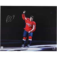 Ryan Leonard Washington Capitals Autographed 16" x 20" Red Jersey Saluting the Crowd Photograph