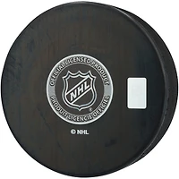 Rondelle de hockey autographiée par Ryan Leonard des Capitals de Washington avec l'inscription « Débuts dans la LNH le 25/04/2025 »