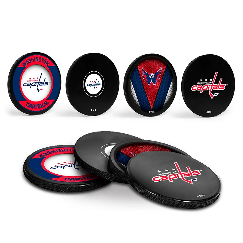 The Sports Vault Washington Capitals Four-Piece Puck Coaster Set