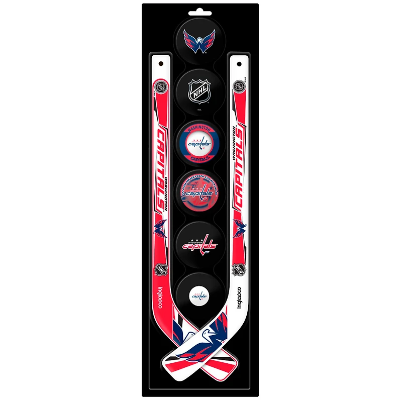 The Sports Vault Washington Capitals Mini Hockey Stick & Foam Puck Eight-Piece Set