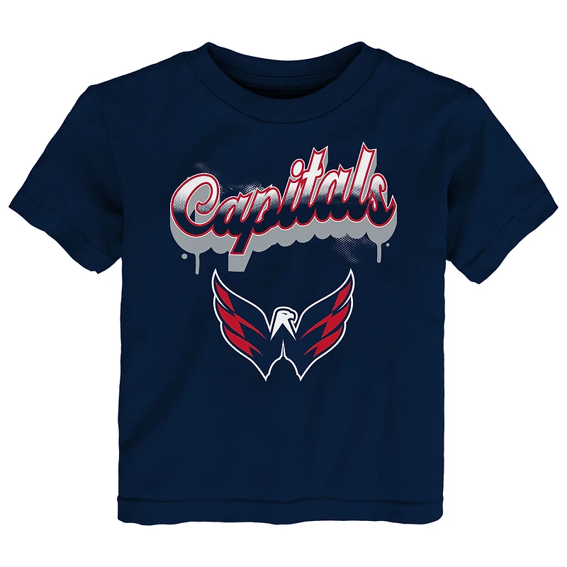 T-shirt bleu marine pour tout-petit avec inscription pétillante des Capitals de Washington