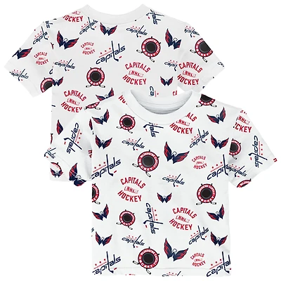 Toddler Outerstuff White Washington Capitals Run Down All-Over-Print T-Shirt