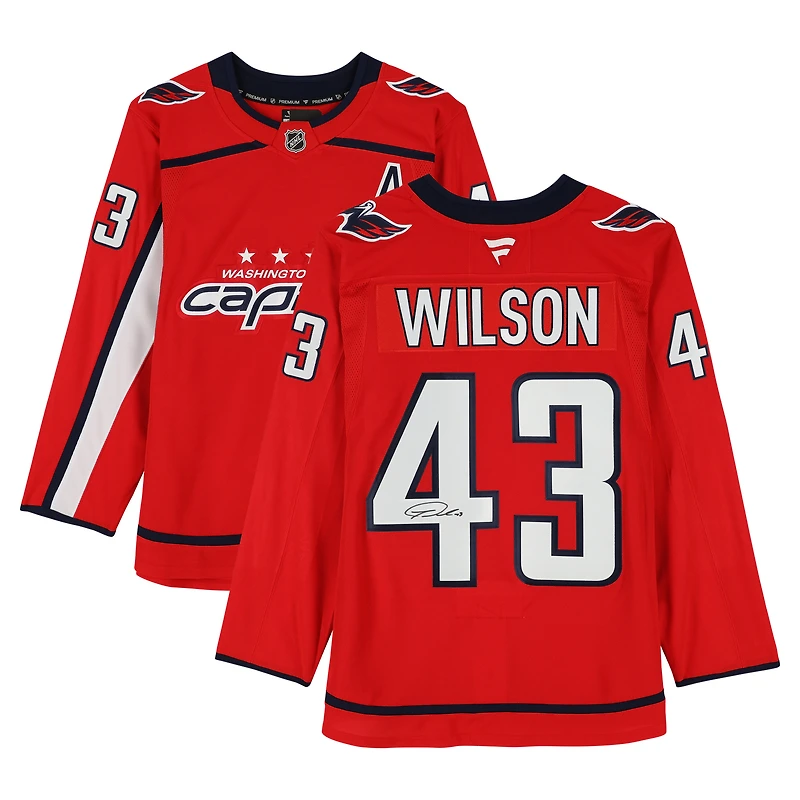 Maillot premium dédicacé par Tom Wilson des Capitals de Washington, Red Fanatics