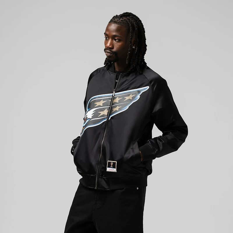 Unisex Mitchell & Ness Alexander Ovechkin Black Washington Capitals Maxxed Out Full-Zip Satin Jacket