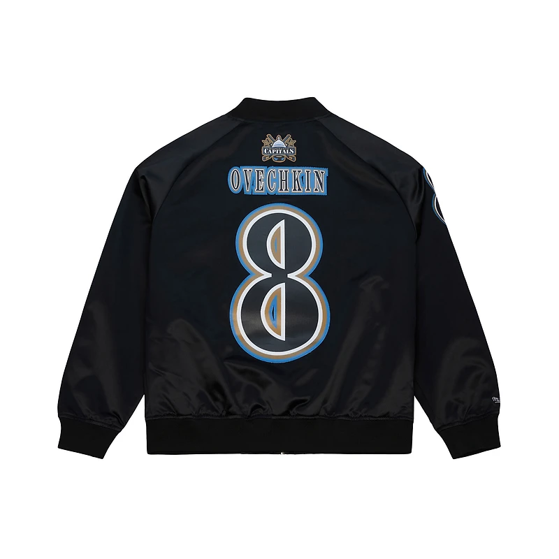 Unisex Mitchell & Ness Alexander Ovechkin Black Washington Capitals Maxxed Out Full-Zip Satin Jacket