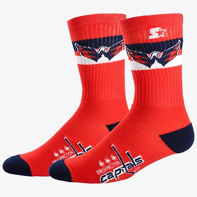 Chaussettes unisexes Starter Washington Capitals à deux bandes aux couleurs de l'équipe