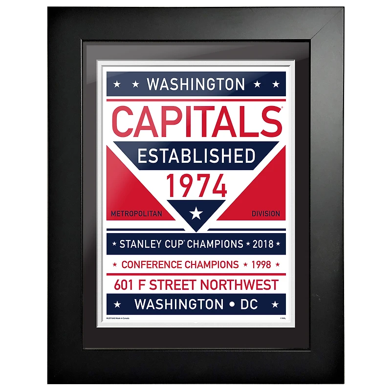 Capitales de Washington - Oeuvre encadrée bicolore 12'' x 16''