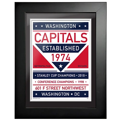 Capitales de Washington - Oeuvre encadrée bicolore 12'' x 16''