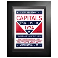 Capitales de Washington - Oeuvre encadrée bicolore 12'' x 16''
