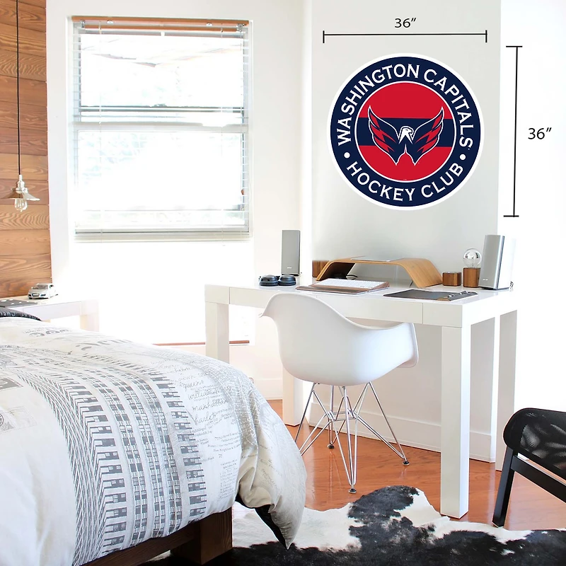 Washington Capitals - 36'' x 36'' Team Repositional Stripe Design Vinyl Wall Decal