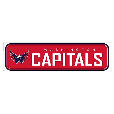 Washington Capitals - Décalcomanie murale longue conception repositionnable de l'équipe 90'' x 23''