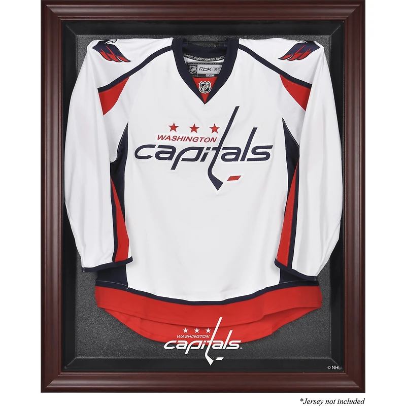 Vitrine de présentation encadrée en acajou pour maillots des Capitals de Washington