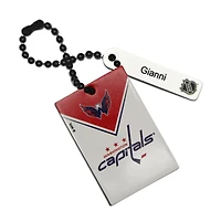 Étiquette de sac rectangle en cuir blanc Washington Capitals personnalisée