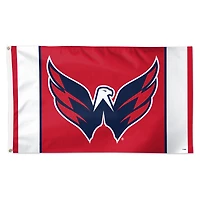 Drapeau de luxe WinCraft Washington Capitals 3' x 5' à rayures et logo simple face